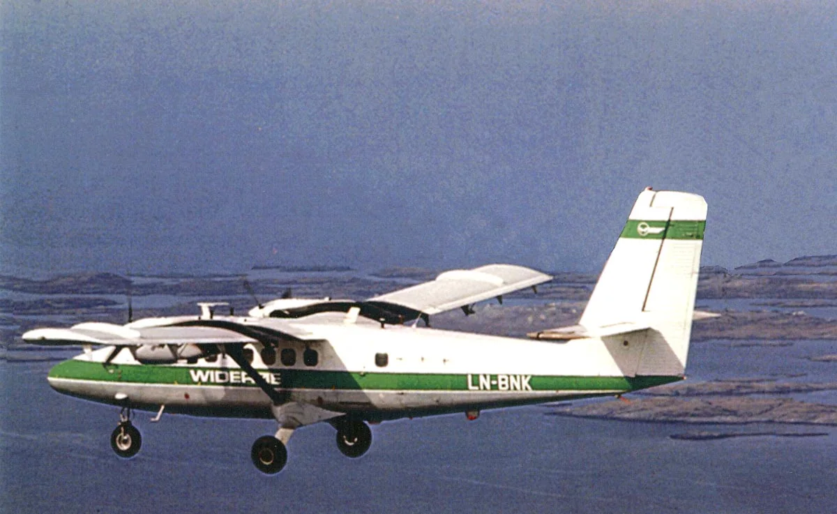 Mehamn: Actual LN-BNK aircraft that later crashed on Widerøe Flight 933.