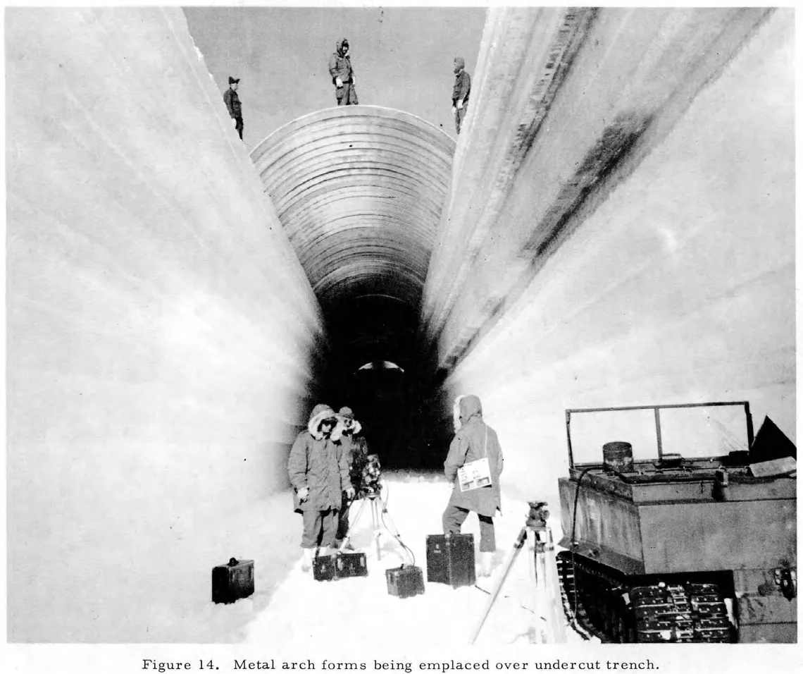 Actual Camp Century trench construction, 1960.