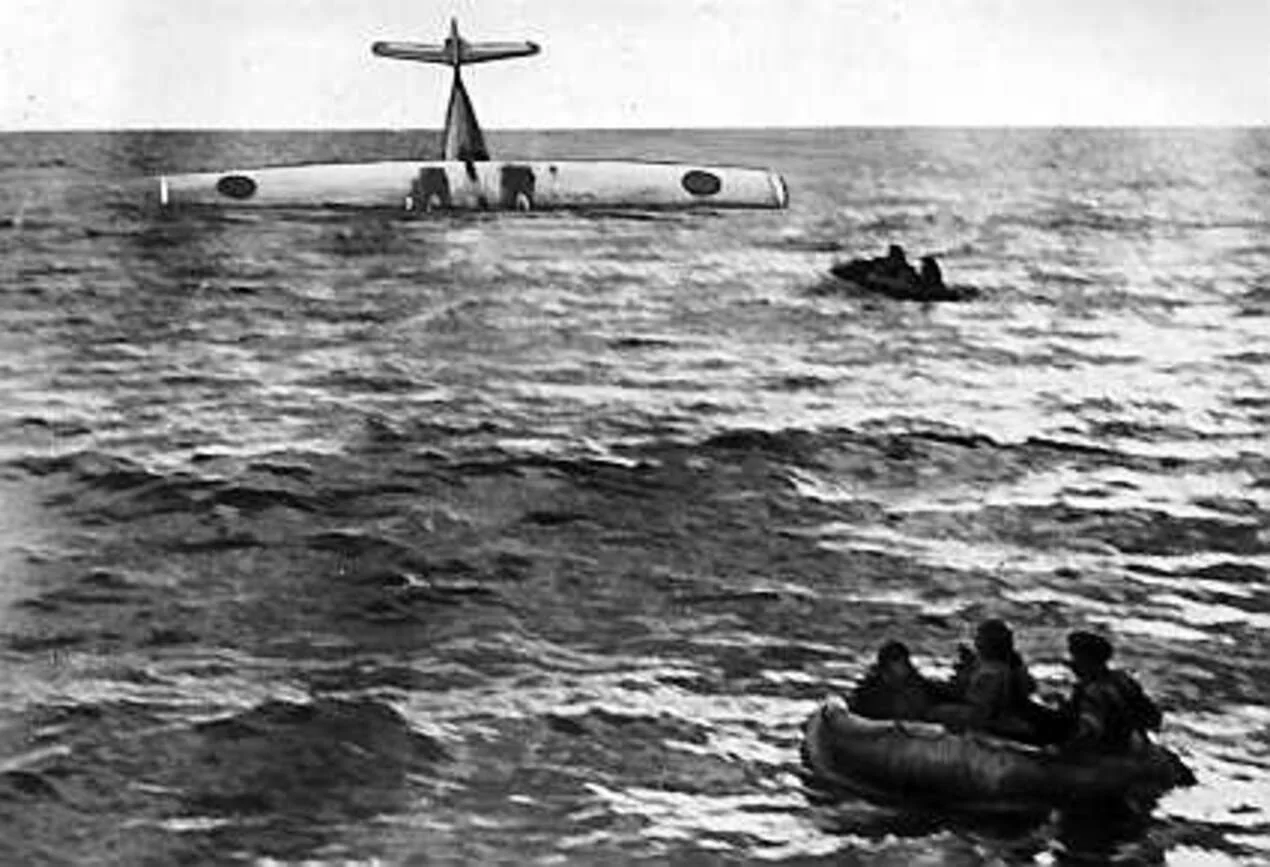 DC-3 / Catalina: The Catalina after it was shot down and ditched, June 1952.
